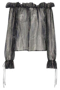 Saint Laurent Ruffled Off-Shoulder Blouse