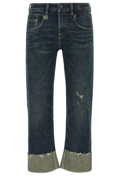 R13 Turn-Up Straight-Leg Jeans