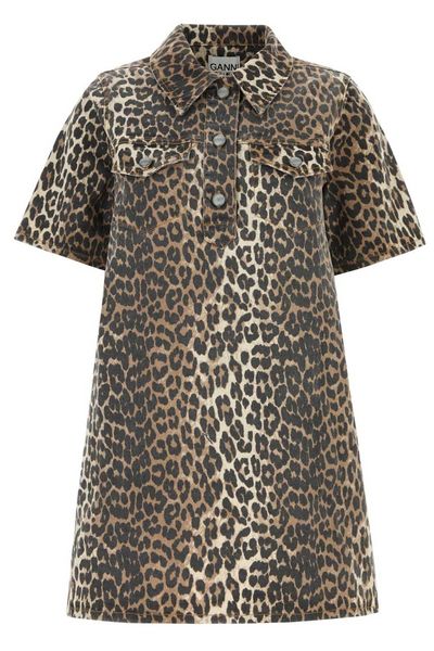 Ganni Leopard Printed Mini Dress