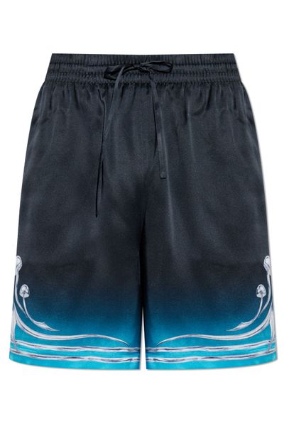 Casablanca Logo Printed Elastic Waist Shorts