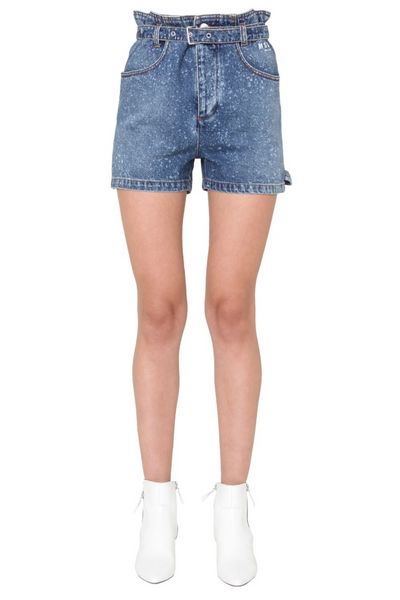MSGM Paint-Splatter Printed Denim Shorts