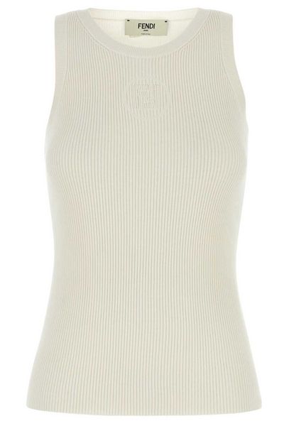 Fendi Logo Detailed Knitted Tank Top