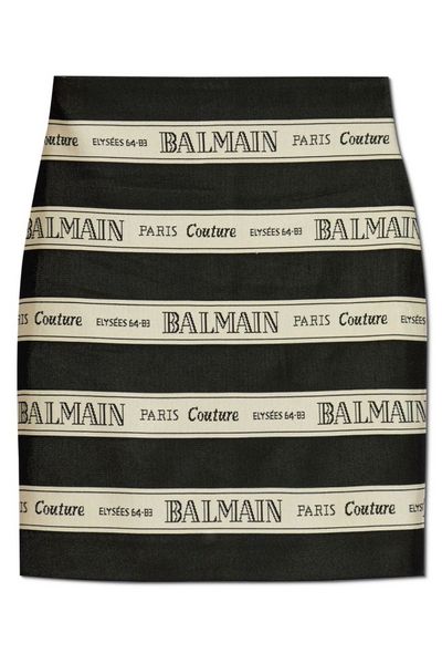 Balmain Ribbon Motif Short Jacquard Skirt
