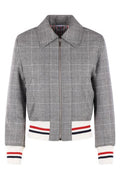 Thom Browne Windowpane Houndstooth Zipped Tweed Jacket