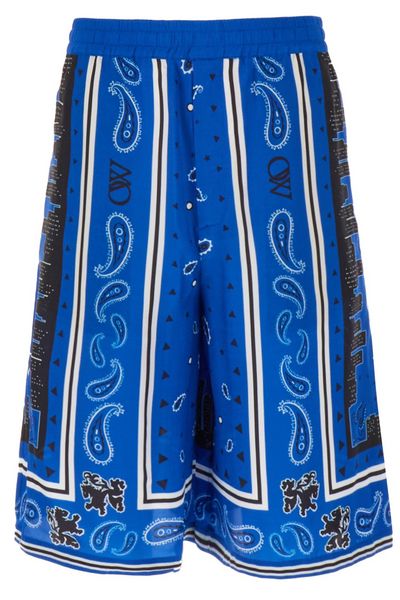 Off-White Bandana Printed Straight Hem Shorts