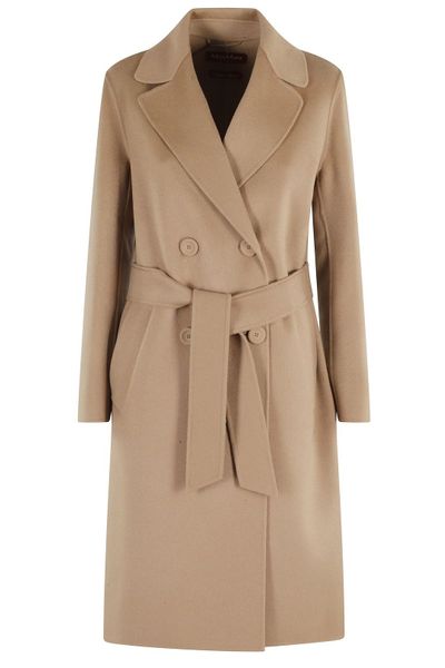 Max Mara Studio Double-Breasted Belted Long Coat