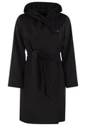 Max Mara Studio Newmang Belted Hooded Coat