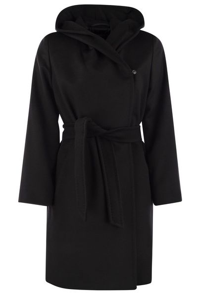Max Mara Studio Newmang Belted Hooded Coat