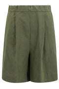 Whyci Pleated Elastic-Waist Bermuda Shorts