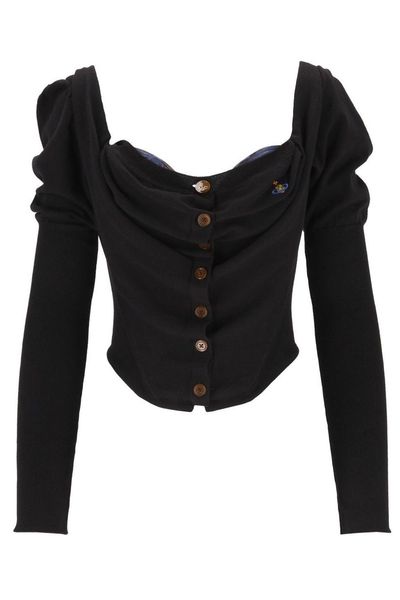 Vivienne Westwood Bea Puff-Sleeved Corset Cardigan