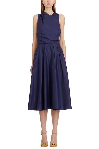 Elisabetta Franchi Logo Detail Poplin Dress