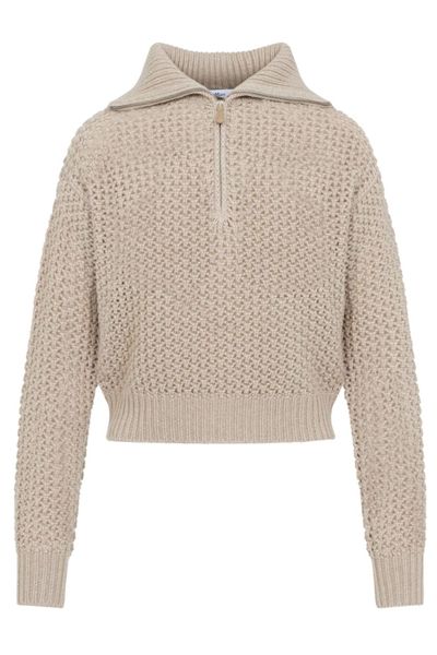 Max Mara Tequila Open-Knit Zip Detailed Jumper