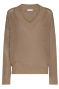 Brunello Cucinelli Ribbed V-Neck Knitted Sweater