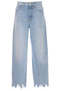 Pinko Estelle Egg Fringed Hem Detailed Wide-Leg Jeans
