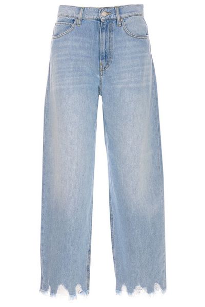 Pinko Estelle Egg Fringed Hem Detailed Wide-Leg Jeans