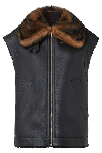 Fendi FF Buckle Shearling Gilet
