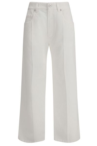 Brunello Cucinelli Logo Patch Wide-Leg Jeans