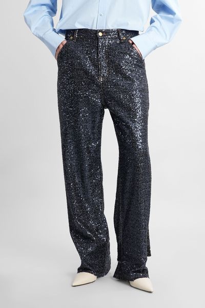 DARKPARK Lisa Belt Adorned Loose Fit Pailettes Jeans