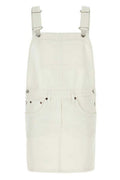 Prada Triangle-Logo Denim Overall Mini-Dress