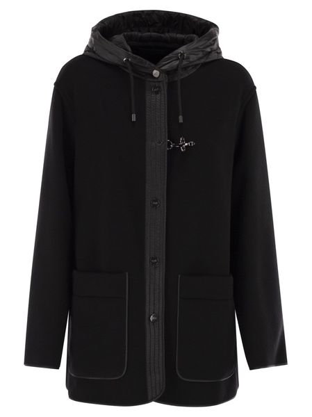 Fay Hooded Wool-Cashmere Pea Coat