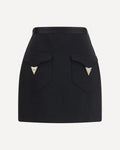 Versace Satin Trim Wool Mini Skirt