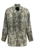 R13 Ruffle Floral V-Neck Shirt