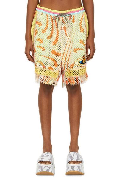 Vivienne Westwood Orb Embroidered Fringed Boxing Shorts