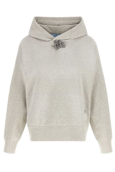 Prada Embellished Long-Sleeved Hoodie