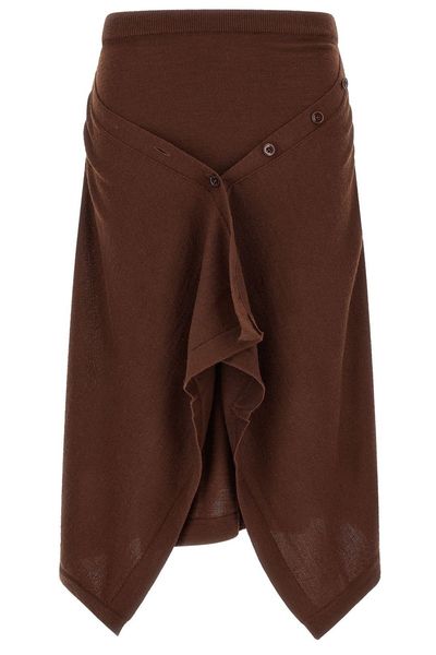 Lemaire Draped Button-Detail Skirt