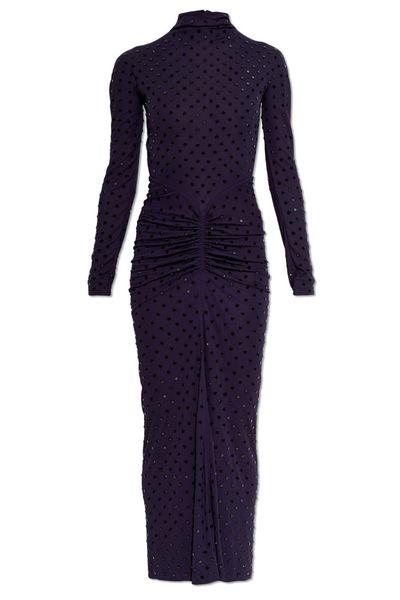 Alaïa Fluid Strass Jersey Draped Dress