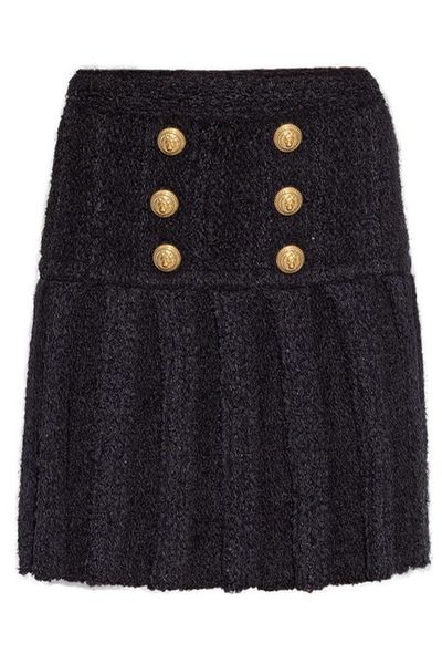 Balmain Buttoned Pleated Skirt