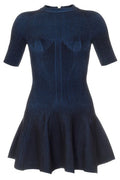 Balmain Flared Hem Ribbed Mini Dress
