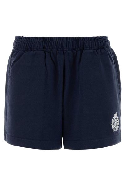 Sporty & Rich NY Crest Embroidered Shorts