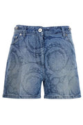 Versace Logo-Patch Denim Shorts