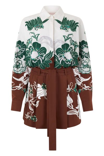 Valentino Floral Printed Long-Sleeved Jumpsuit