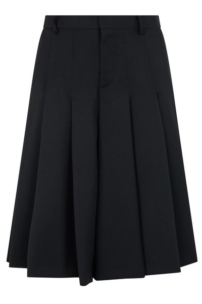 Moschino Pleated Wide-Leg Bermuda Shorts