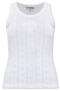 Ganni Logo Patch Ribbed Tank Top