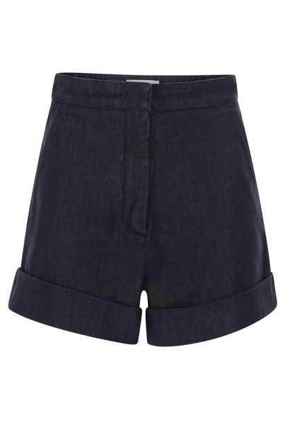 Max Mara Mxmcalca Turn-Up Hem Denim Shorts