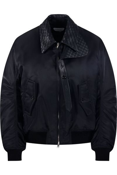 Bottega Veneta Intrecciato Collar Bomber Jacket