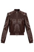 Alexander McQueen Smocking Zip-Up Jacket