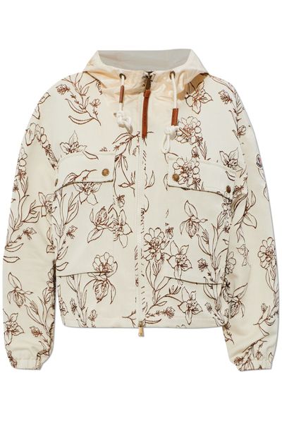 Moncler Nepeta Floral Print Zip-Up Jacket
