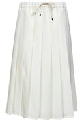 Brunello Cucinelli Pleated Drawstring Midi Skirt