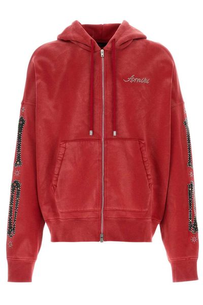 Amiri Bones Studded Oversized Zip Hoodie