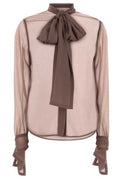 Saint Laurent Lavallière Ruffle Detailed Blouse