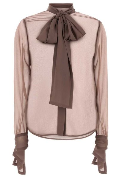 Saint Laurent Lavallière Ruffle Detailed Blouse