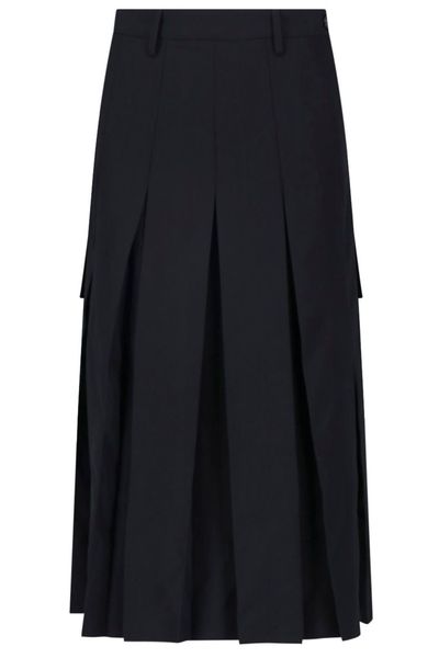 MM6 Maison Margiela Asymmetric Pleated Midi Skirt