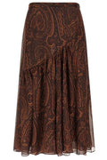 Etro Paisley Ruffled Long Skirt
