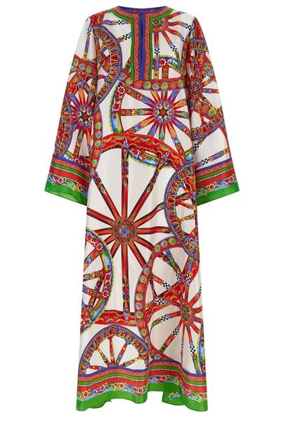 Dolce & Gabbana Carretto-Printed Twill Kaftan Dress