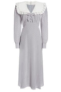 Alessandra Rich Ruffled Collar Midi Dress