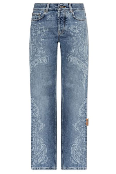 Off-White Paisley Straight-Leg Jeans
